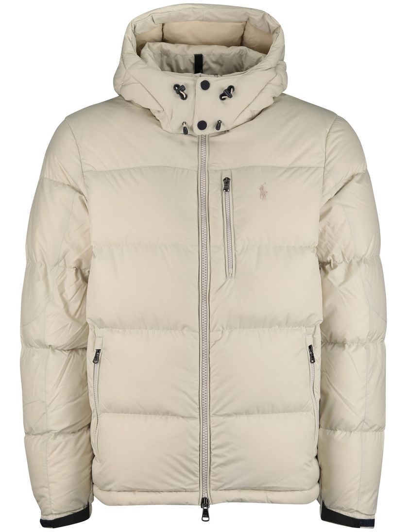 beige puffer jas Polo ralph lauren effen