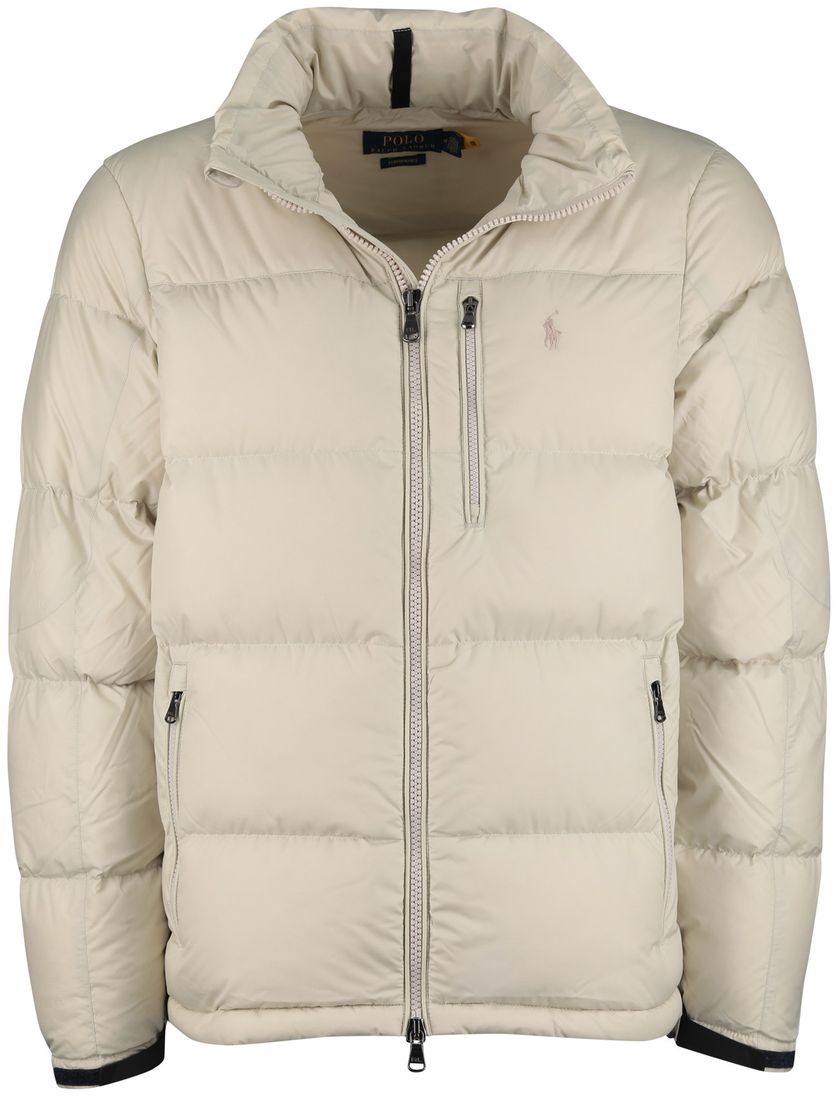 beige puffer jas Polo ralph lauren effen