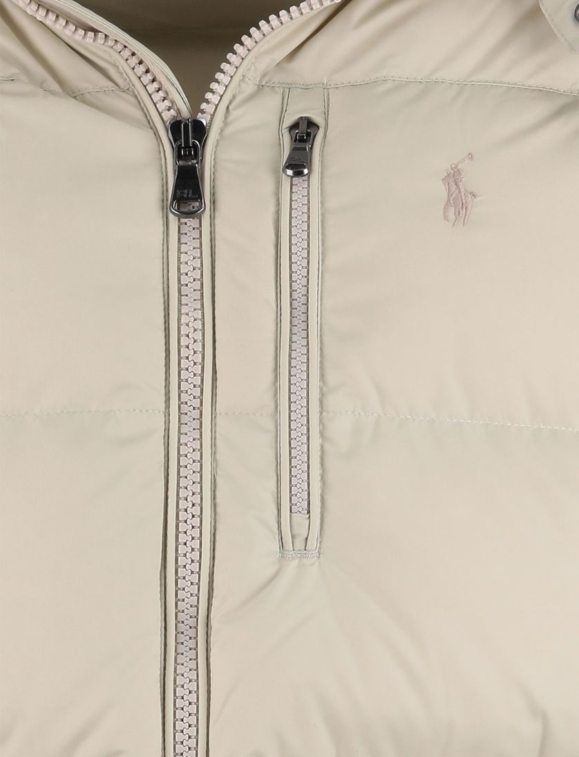 beige puffer jas Polo ralph lauren effen