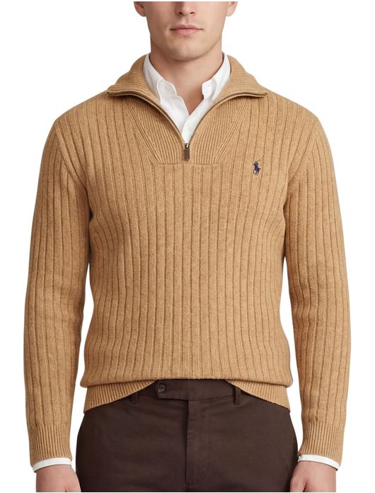Polo Ralph Lauren half zip trui camel