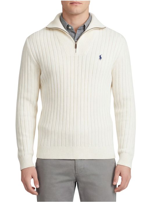 Polo Ralph Lauren half zip trui ecru