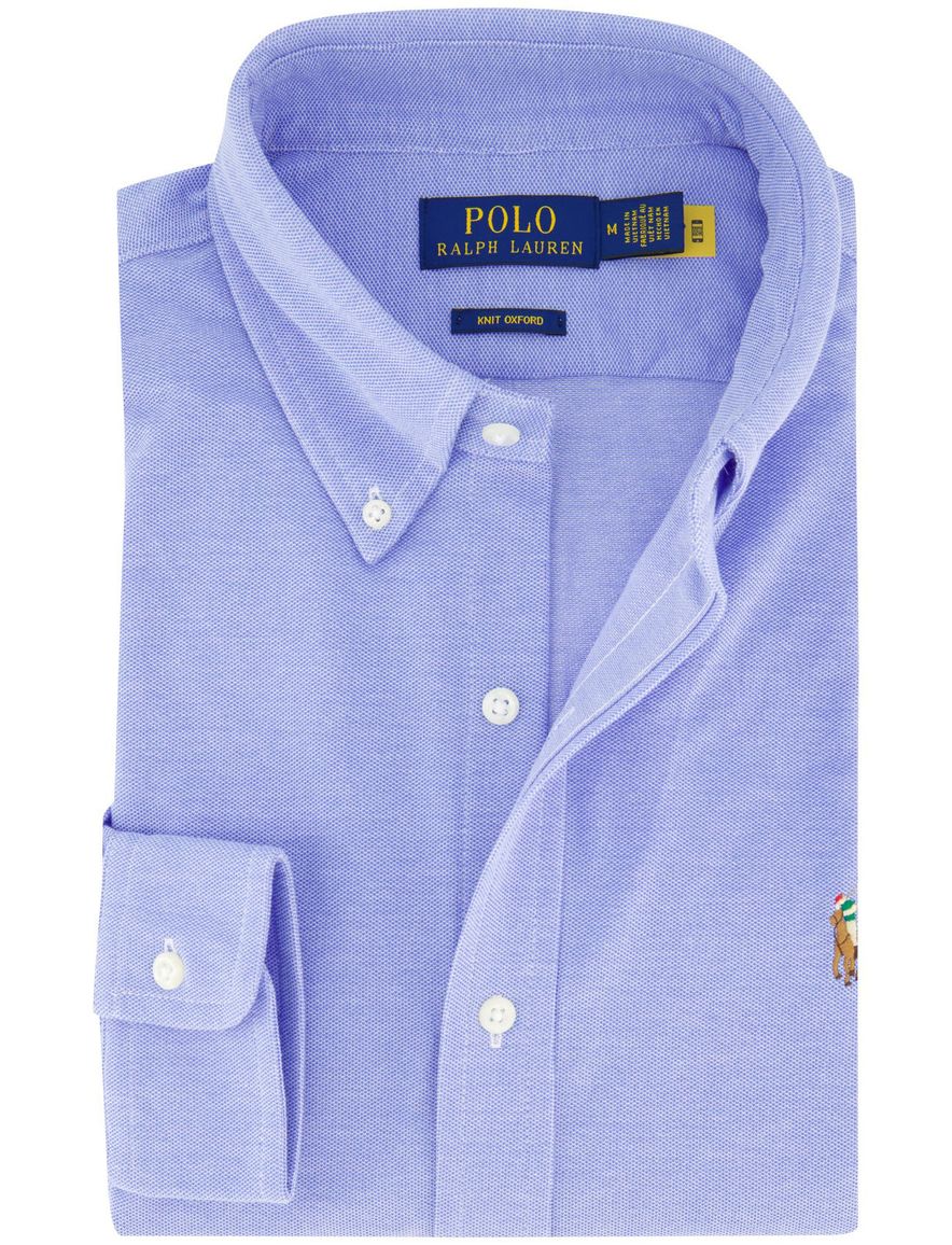Polo Ralph Lauren knitted oxford blauw button-down