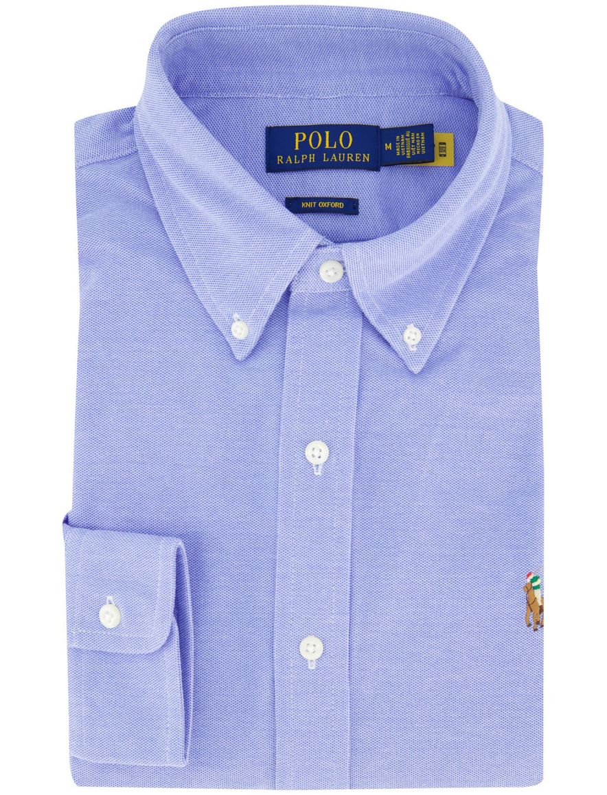 Polo Ralph Lauren knitted oxford blauw button-down