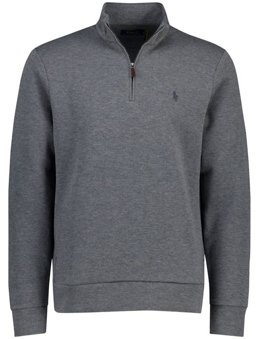 Polo Ralph Lauren trui grijs effen half zip normale fit