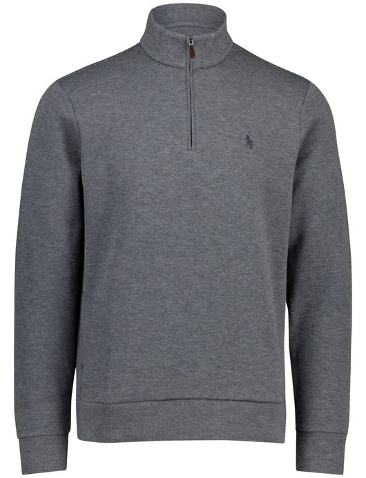 Polo Ralph Lauren trui grijs effen half zip normale fit