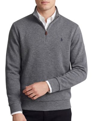 Polo Ralph Lauren Polo Ralph Lauren trui half zip grijs steekzakken