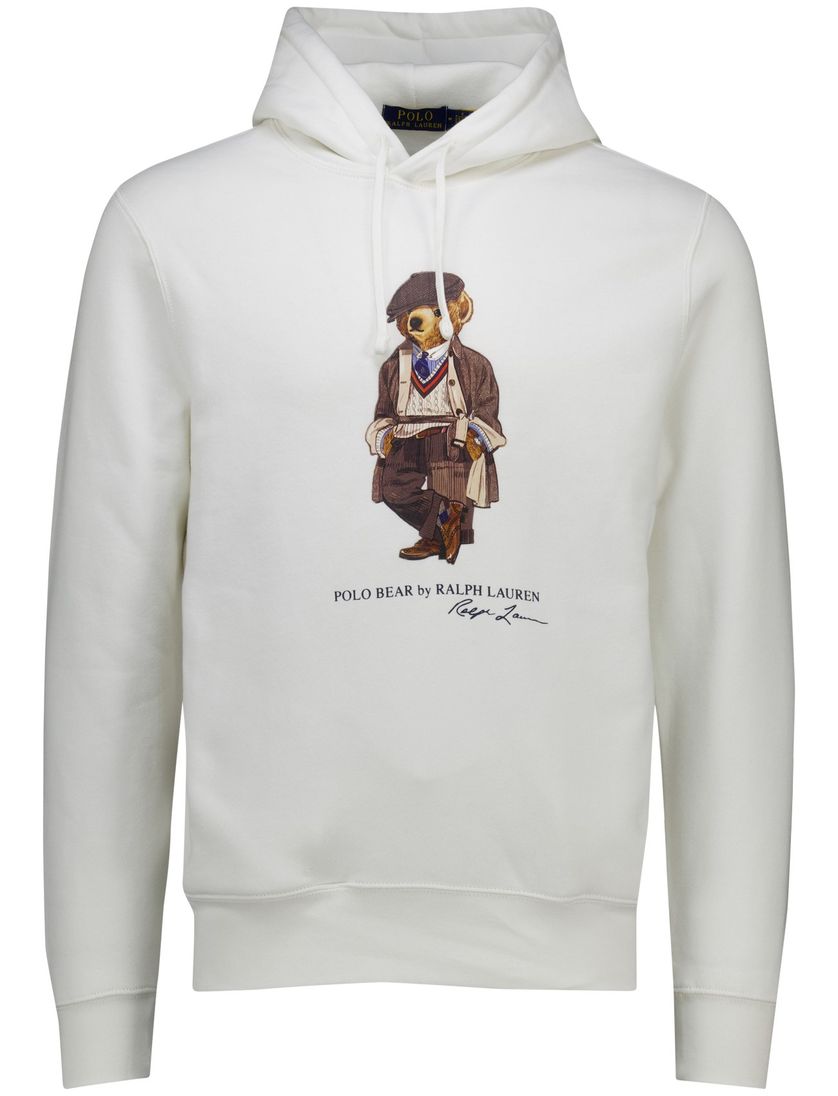 katoenen Polo Ralph Lauren hoodie wit beer met capuchon