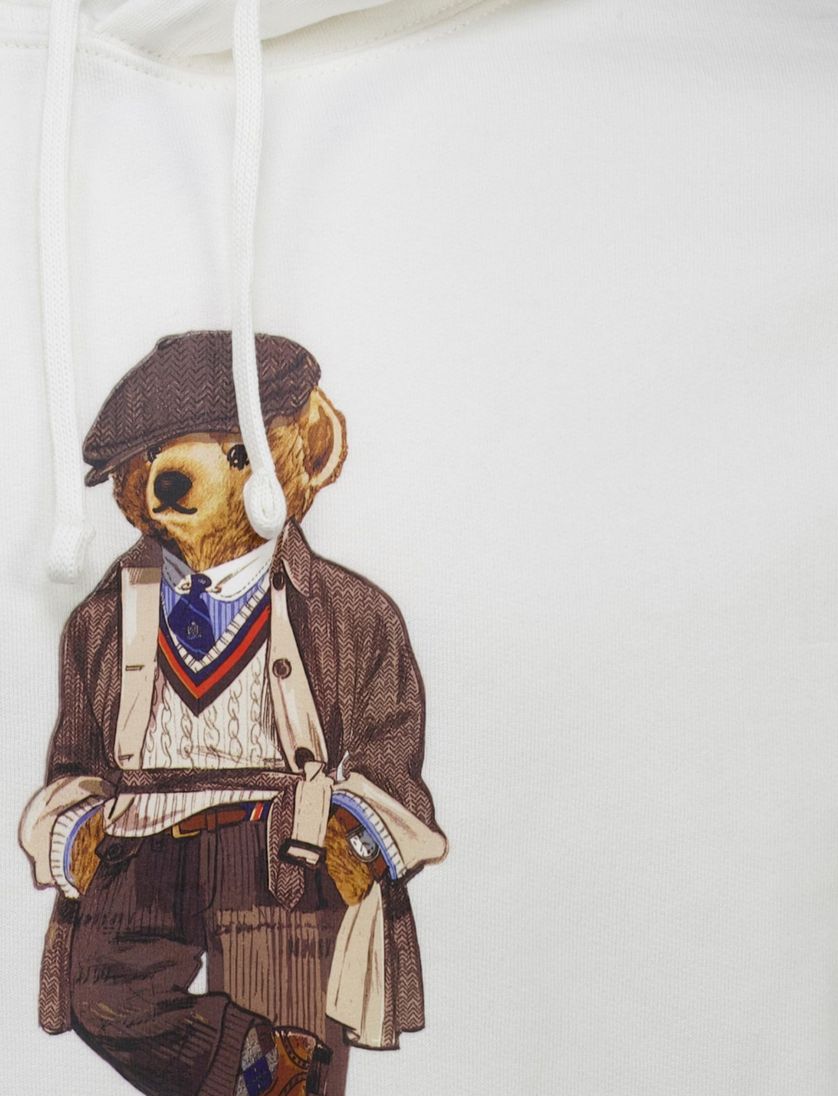 katoenen Polo Ralph Lauren hoodie wit beer met capuchon