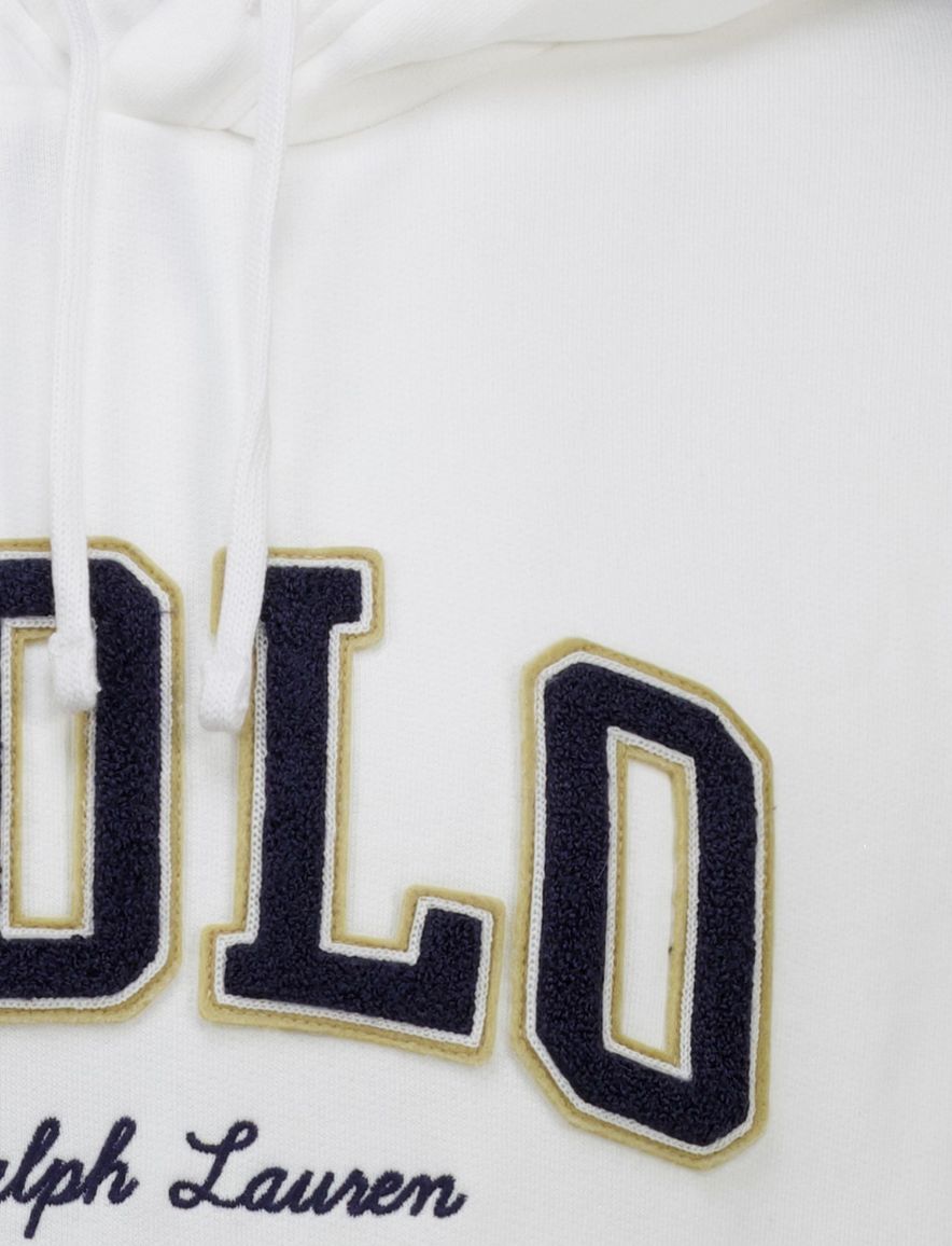 katoenen Polo Ralph Lauren hoodie wit met opdruk wijde fit