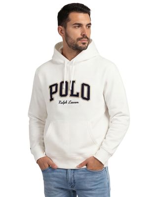 Polo Ralph Lauren katoenen Polo Ralph Lauren hoodie wit met opdruk wijde fit