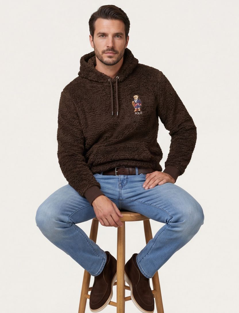 Teddy fleece hoodie Polo Ralph Lauren bruin