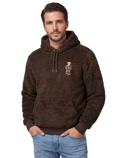 Polo Ralph Lauren Polo Ralph Lauren hoodie teddy fleece bruin met capuchon