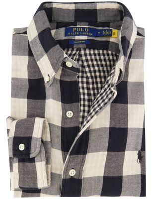 Polo Ralph Lauren Overhemd Polo Ralph Lauren ecru zwart geruit katoen