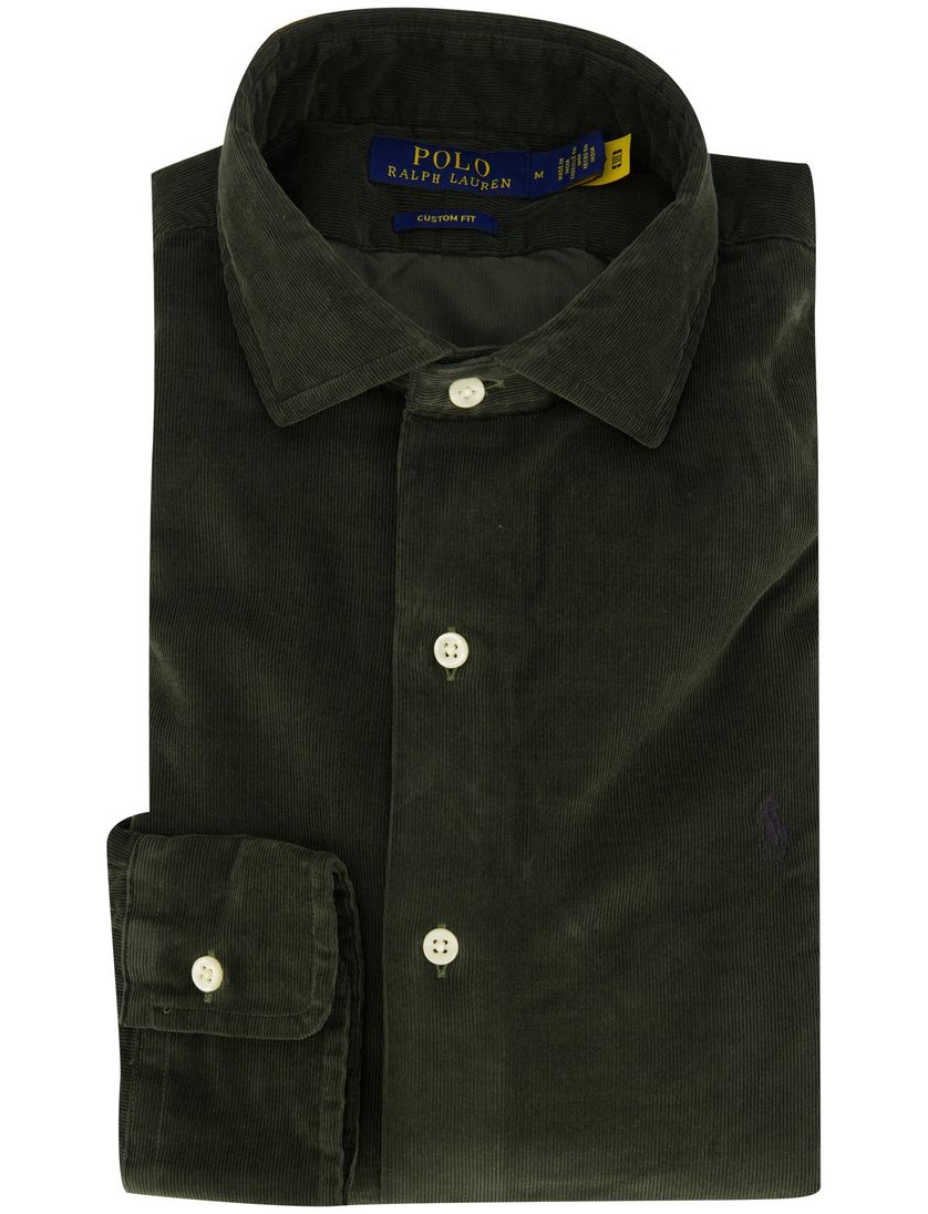 Polo Ralph Lauren overhemd corduroy groen semi-wide collar
