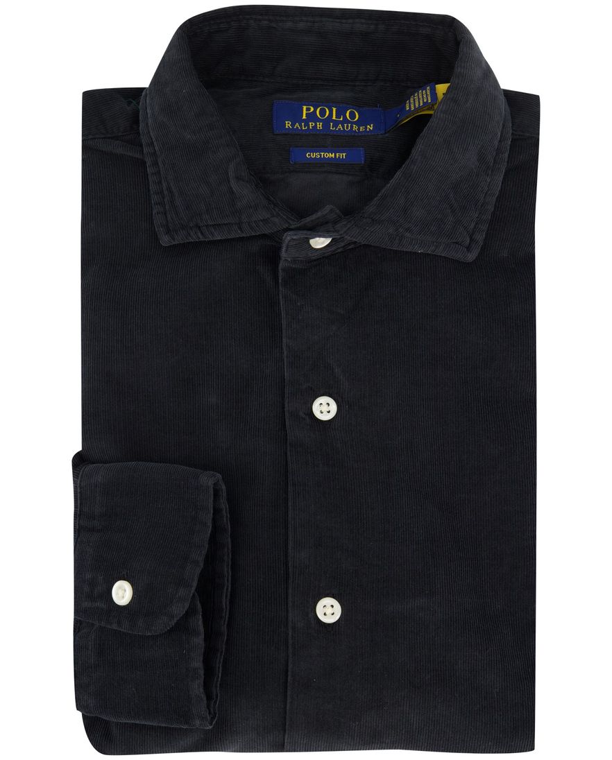Polo Ralph Lauren overhemd corduroy zwart wide collar