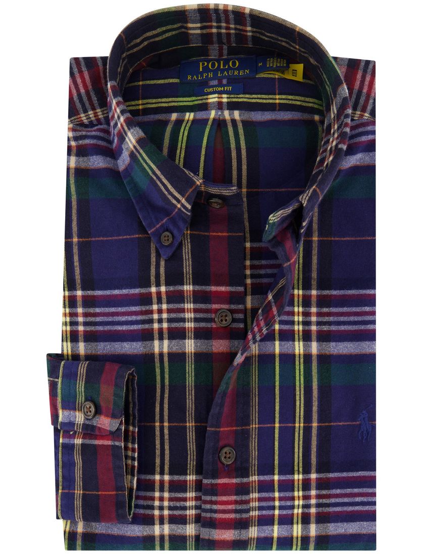 Polo Ralph Lauren overhemd blauw custom fit katoen