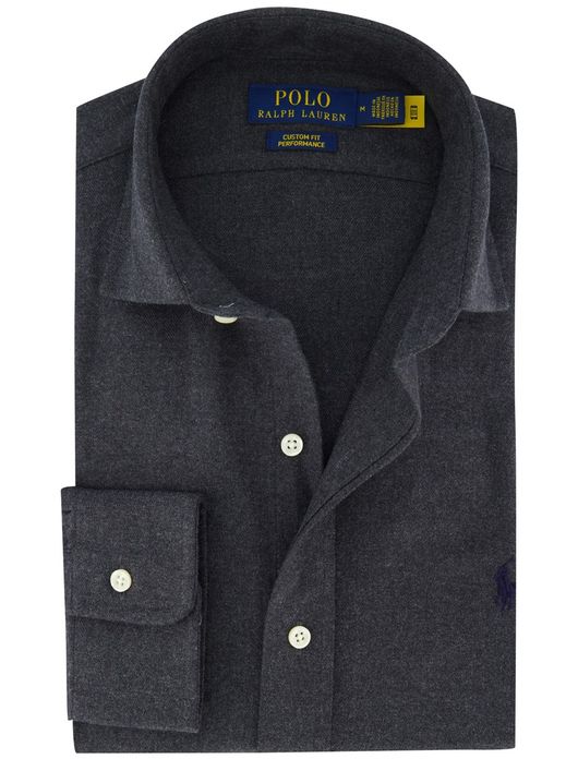 Polo Ralph Lauren overhemd ml 5 donkergrijs gemêleerd