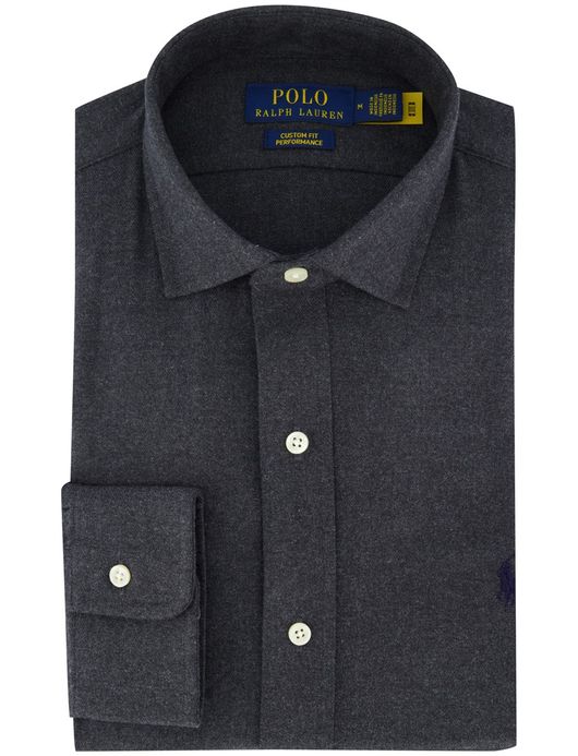 Polo Ralph Lauren overhemd ml 5 donkergrijs gemêleerd