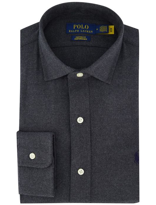 Polo Ralph Lauren overhemd ml 5 donkergrijs gemêleerd