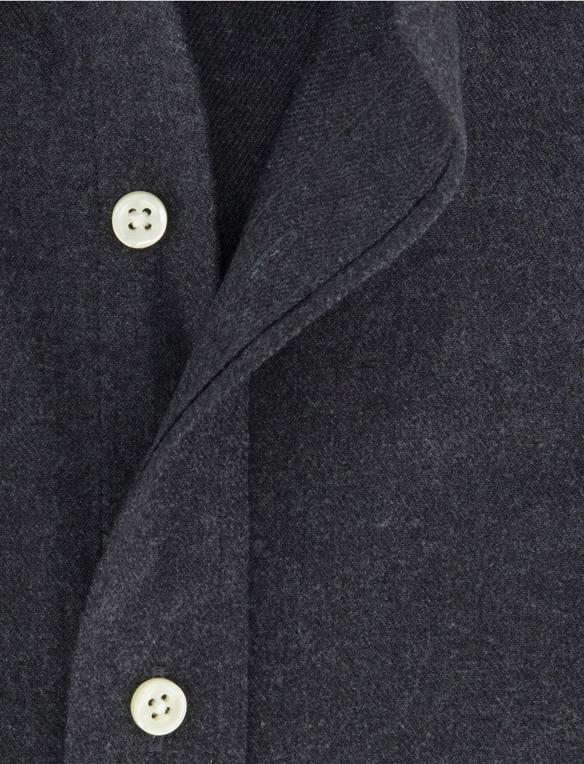 Polo Ralph Lauren overhemd donkergrijs gemêleerd semi-wide collar