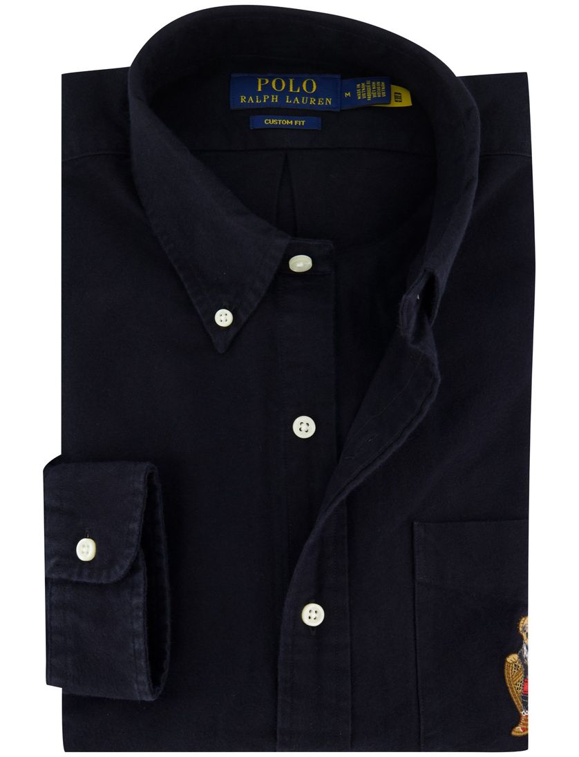Polo Ralph Lauren custom fit casual overhemd bear zwart
