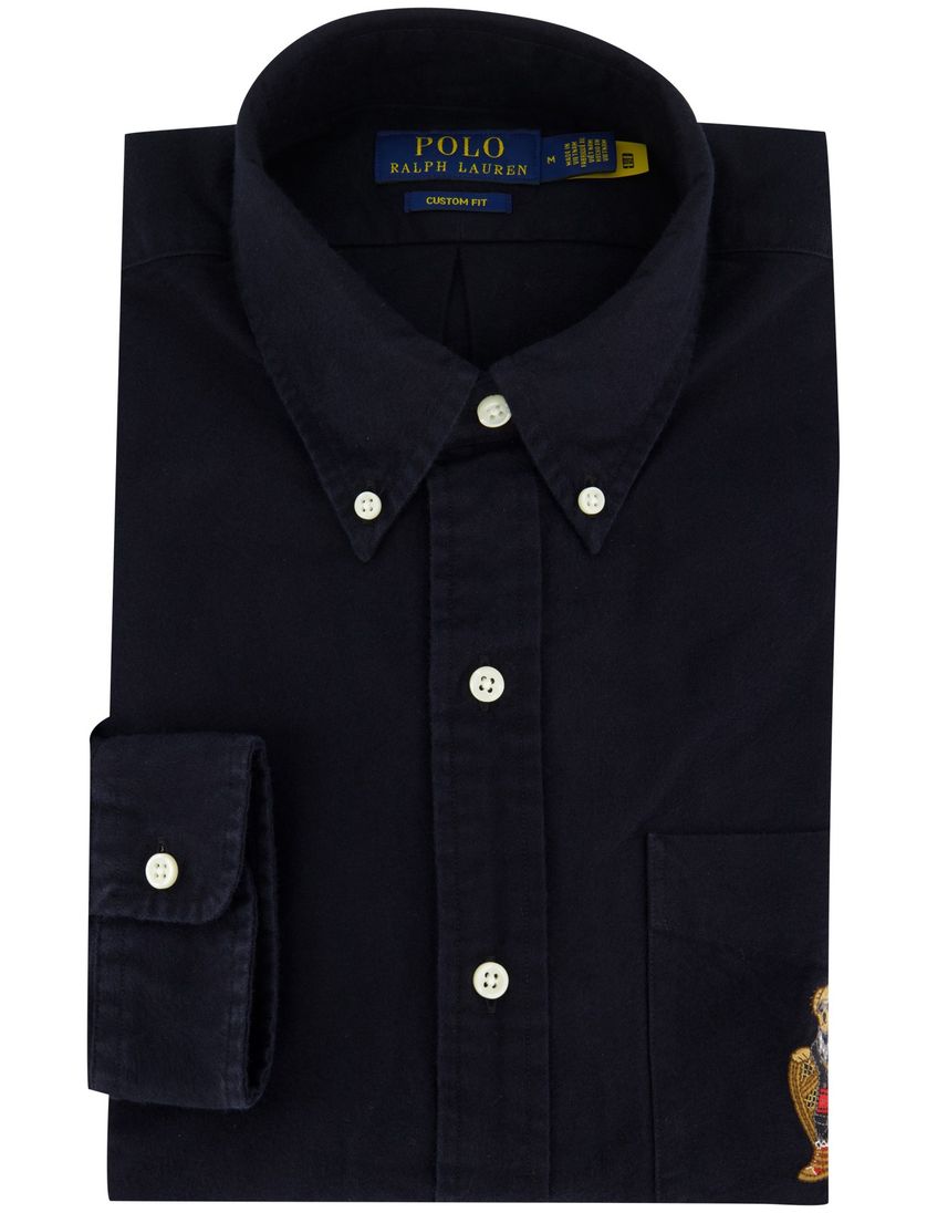 Polo Ralph Lauren custom fit casual overhemd bear zwart