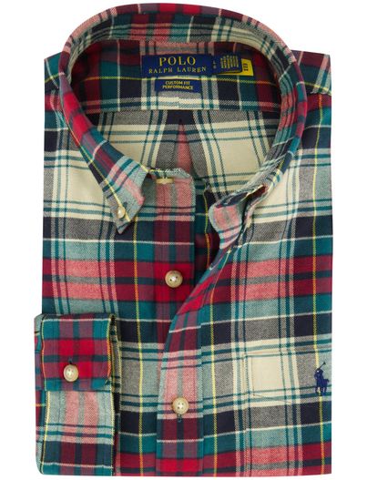 Polo Ralph Lauren casual overhemd groen Polo Ralph Lauren Custom Fit