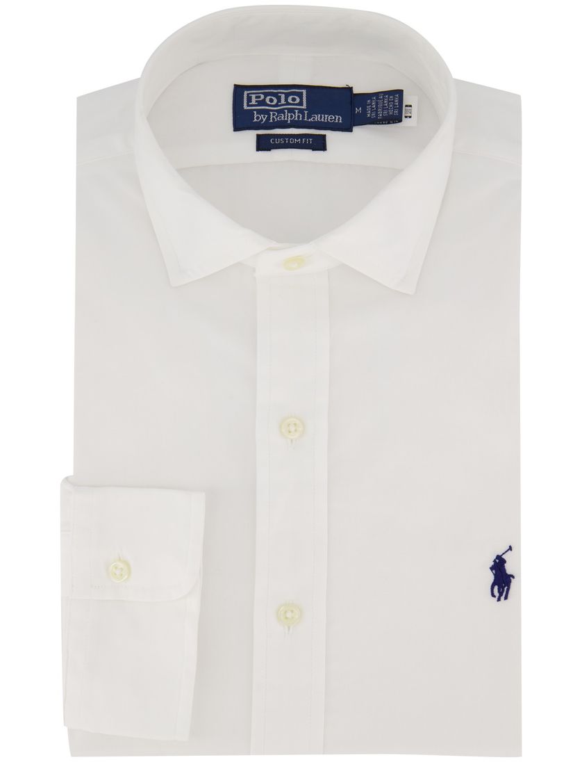 casual overhemd Polo Ralph Lauren Custom Fit wit donkerblauw logo