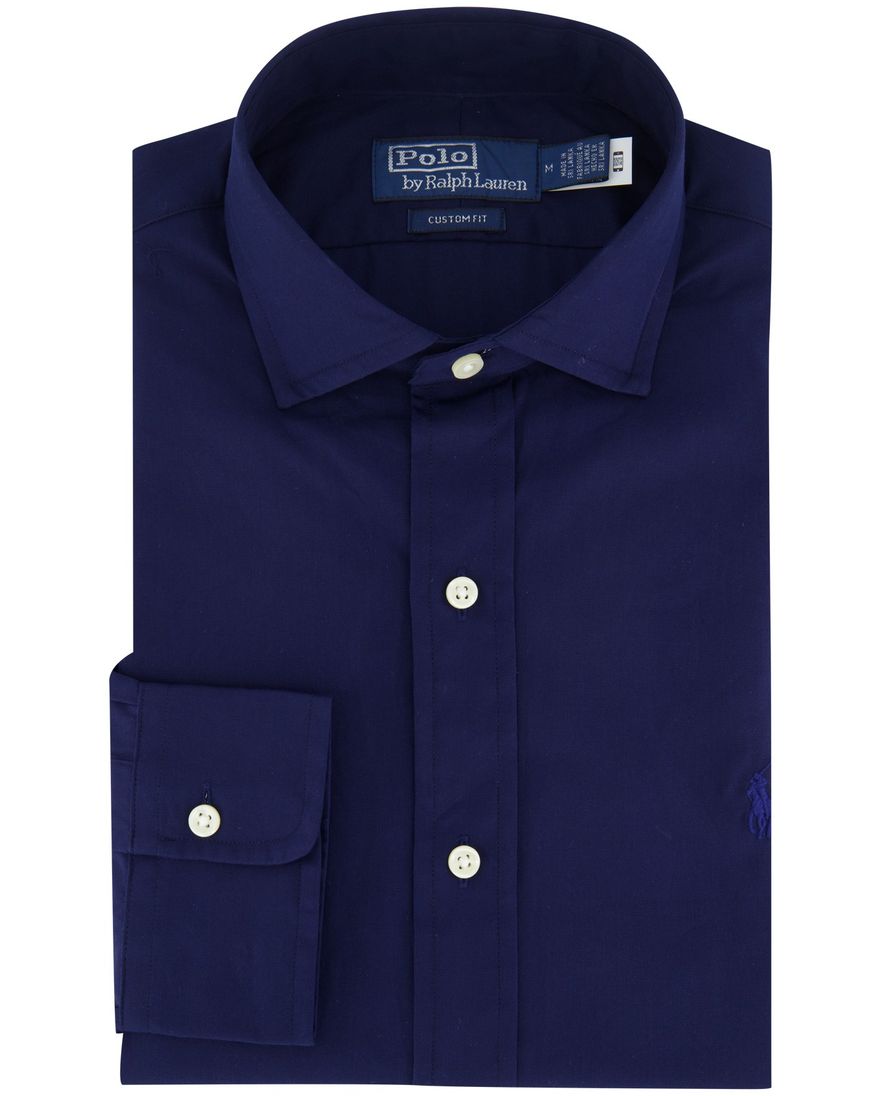 Polo Ralph Lauren Custom Fit casual overhemd donkerblauw