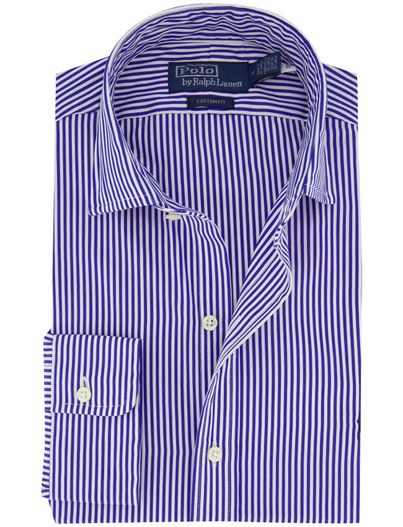 Polo Ralph Lauren casual overhemd blauw Polo Ralph Lauren Custom Fit