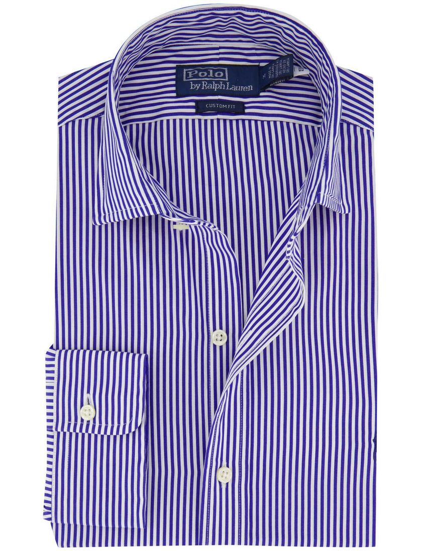 casual overhemd Polo Ralph Lauren Custom Fit blauw wit