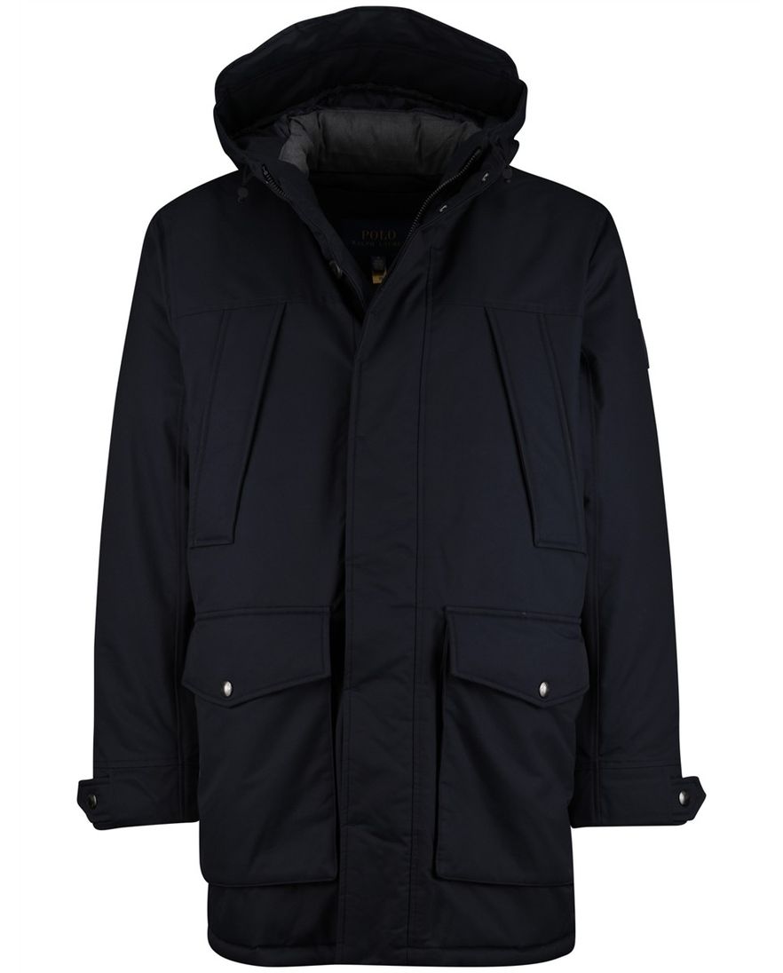 Ralph Lauren winterjas effen donkerblauw normale fit