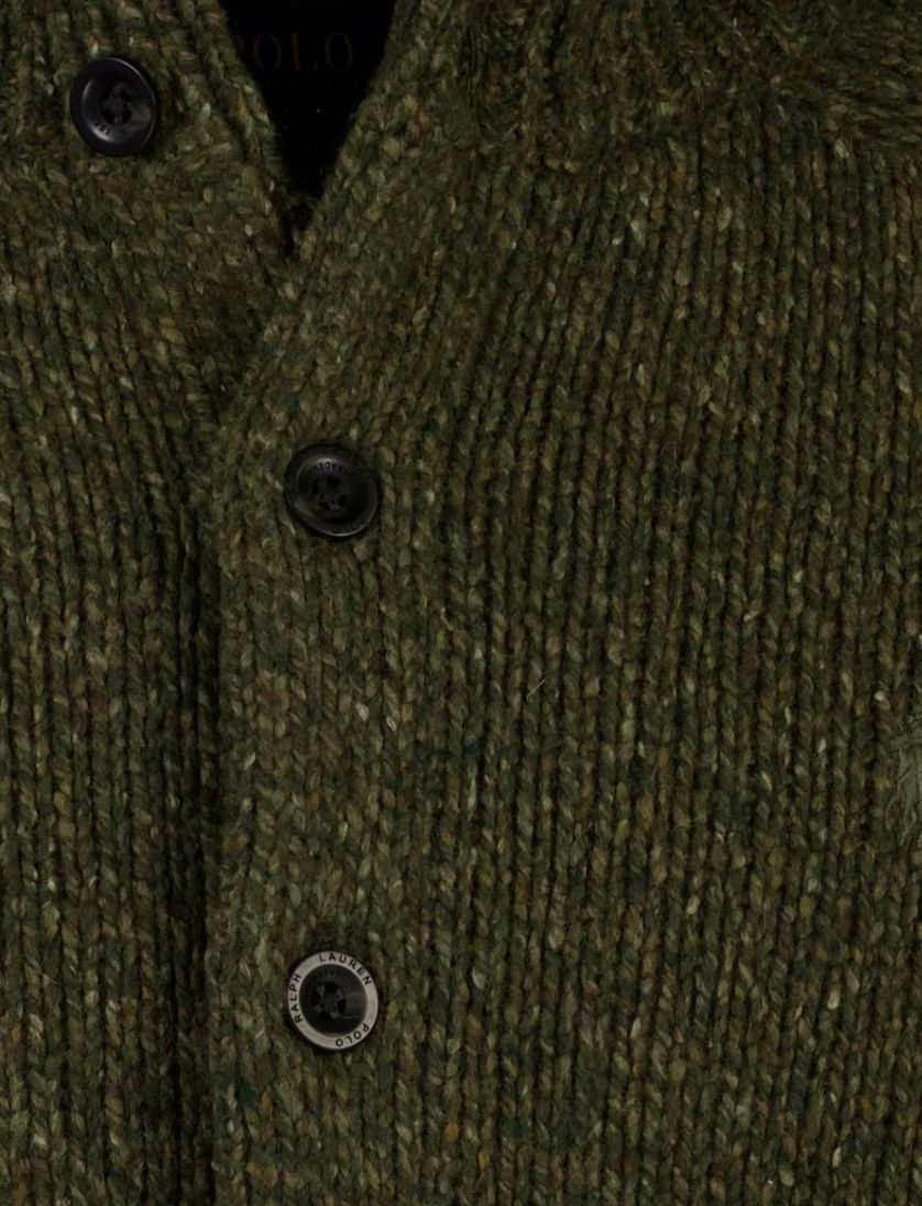 Vest Polo Ralph Lauren gemêleerd groen met knopen