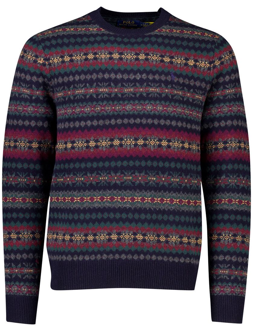 trui Polo Ralph Lauren rood navy geprint ronde hals