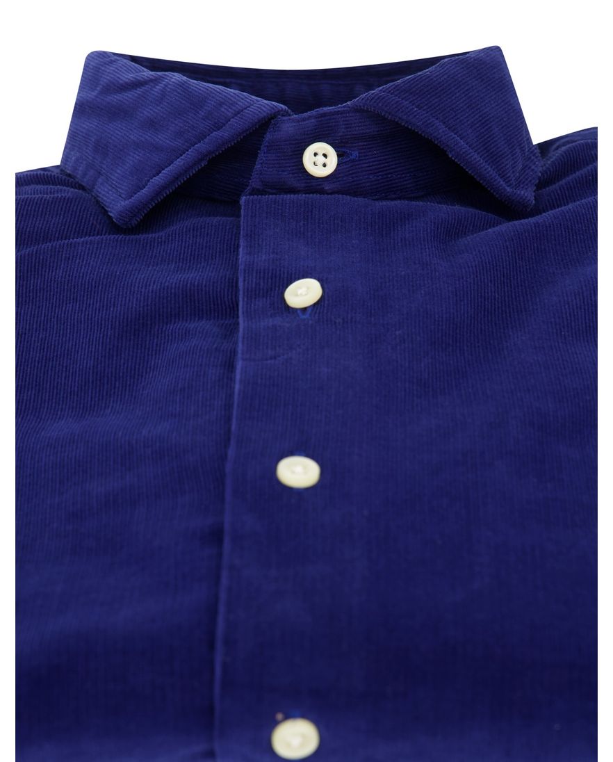 Polo Ralph Lauren overhemd donkerblauw rib custom fit