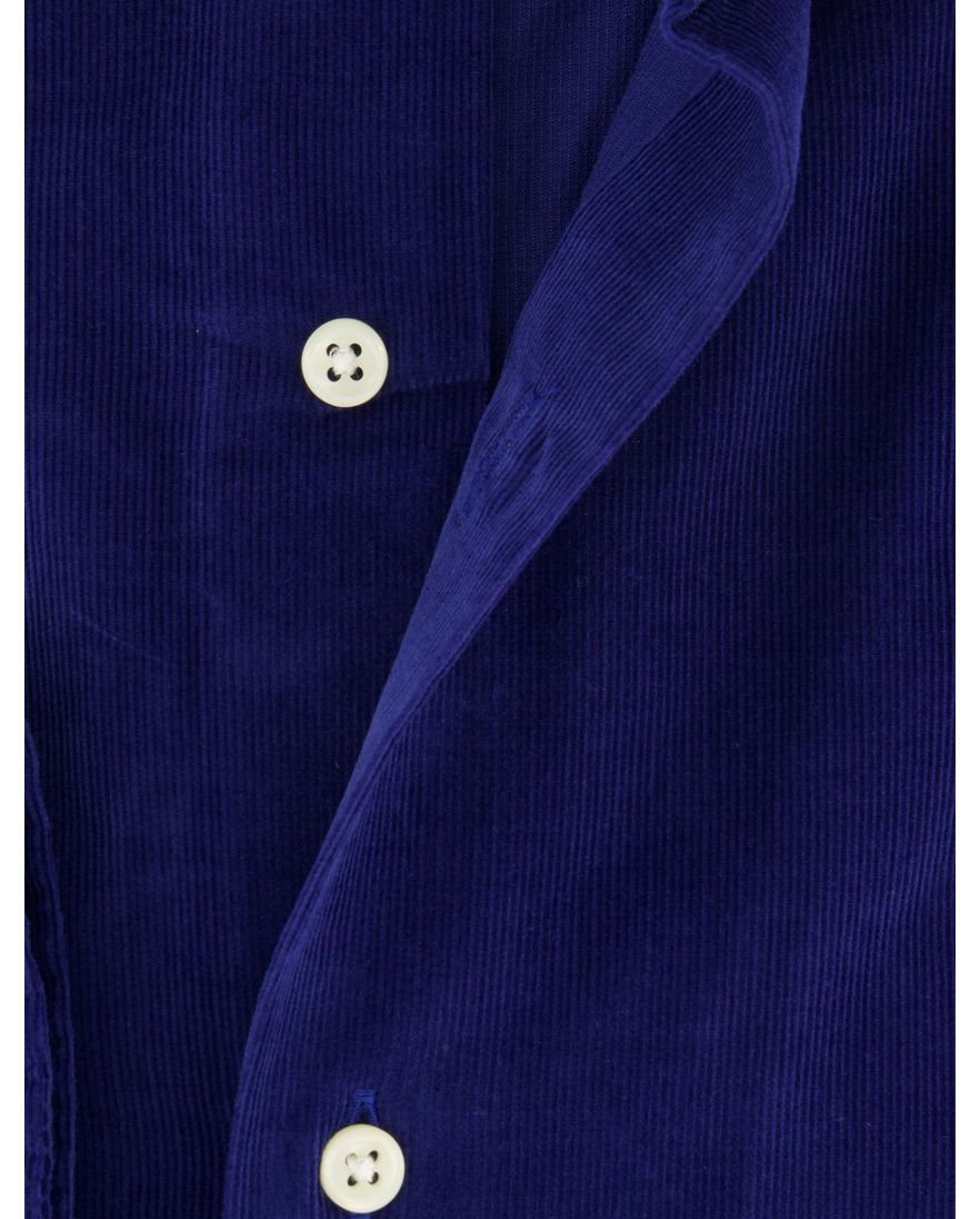 Polo Ralph Lauren overhemd donkerblauw rib custom fit