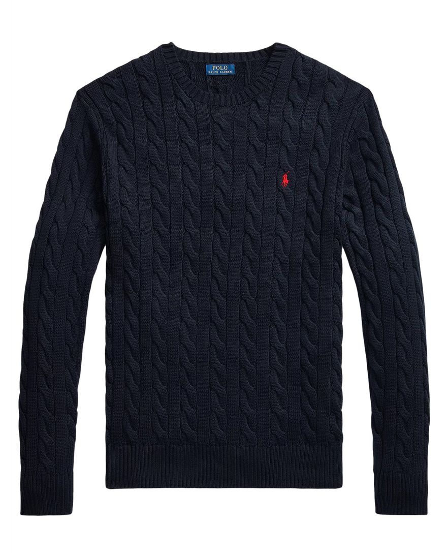 Polo Ralph Lauren kabeltrui donkerblauw Big & Tall