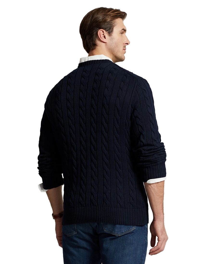 Polo Ralph Lauren kabeltrui donkerblauw Big & Tall