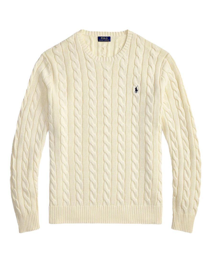 Polo Ralph Lauren kabeltrui creme Big & Tall