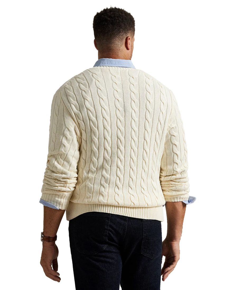 Polo Ralph Lauren kabeltrui creme Big & Tall