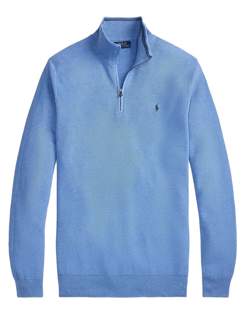 Polo Ralph Lauren big en tall trui half zip blauw gebreid