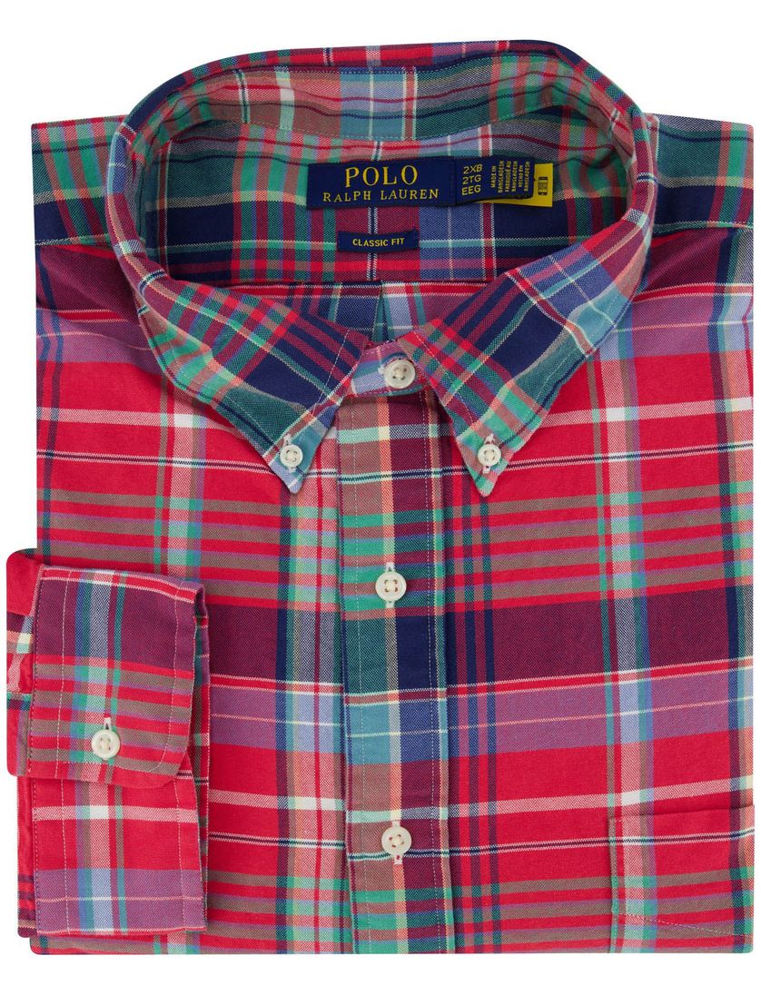 Polo Ralph Lauren overhemd rood blauwe ruit