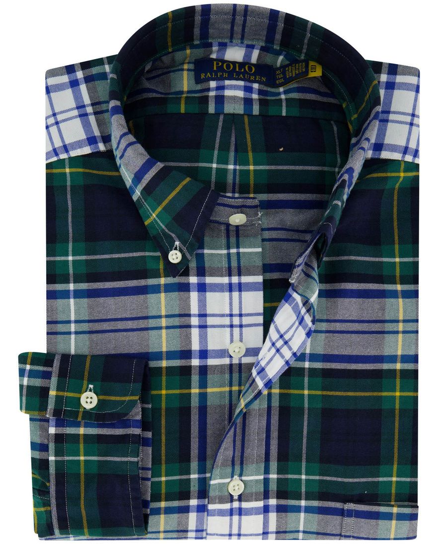 Polo Ralph Lauren overhemd blauw groene ruit