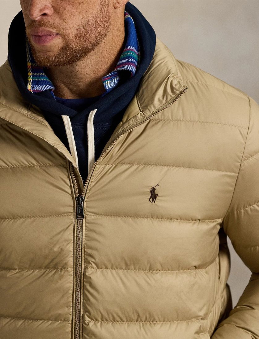 Polo Ralph Lauren big en tall winterjas effen beige