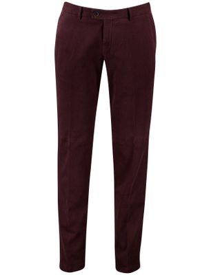 Hiltl Katoenen flatfront broek Hiltl effen bordeaux