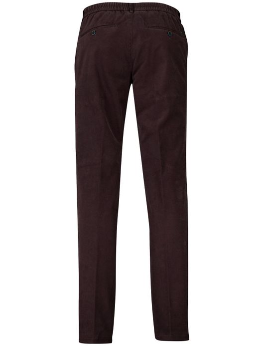 Katoenen flatfront broek Hiltl effen aubergine