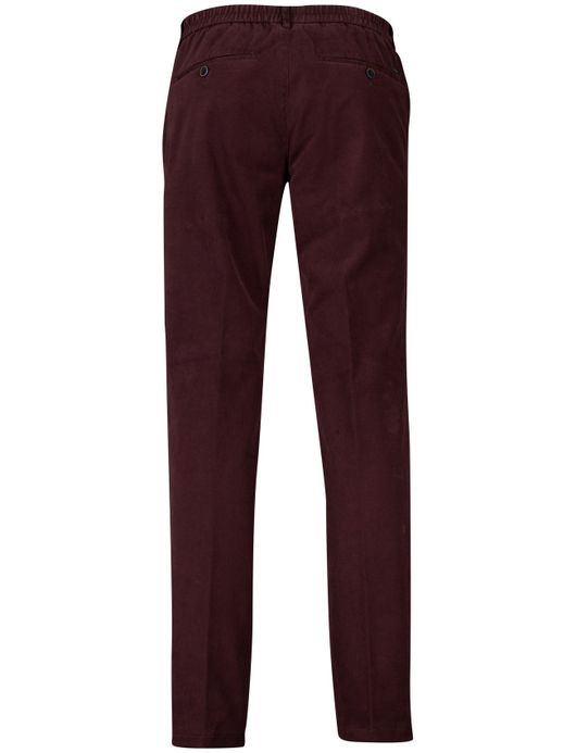 Katoenen flatfront broek Hiltl effen bordeaux