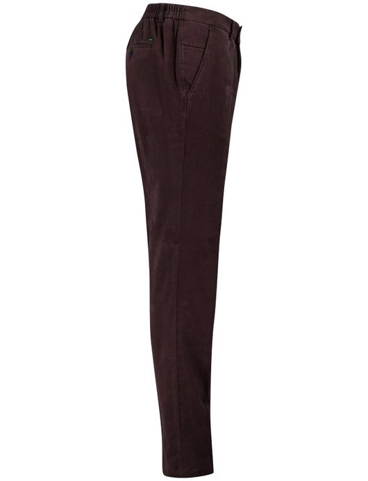 Katoenen flatfront broek Hiltl effen aubergine