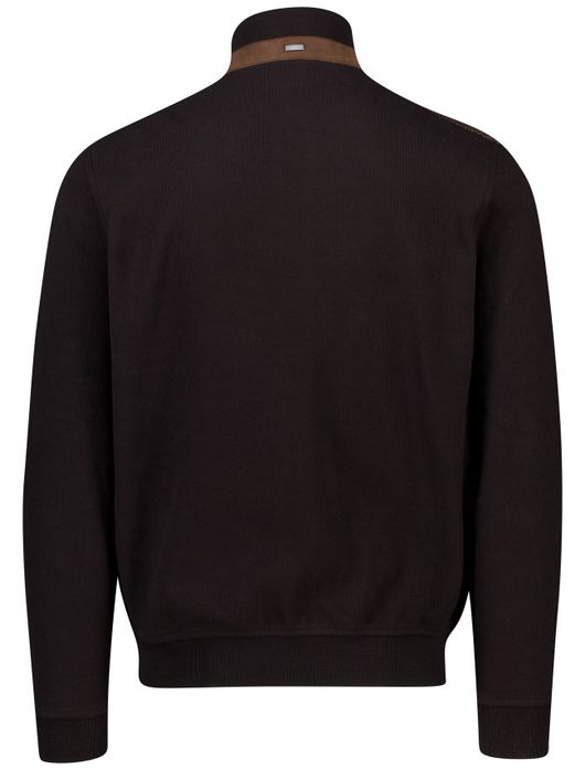 Bugatti vest bruin met zwarte mouwen