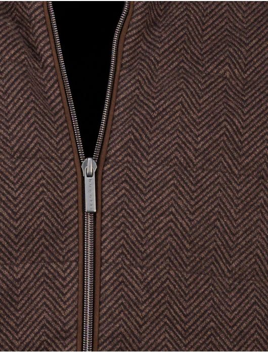 Bugatti vest bruin met zwarte mouwen